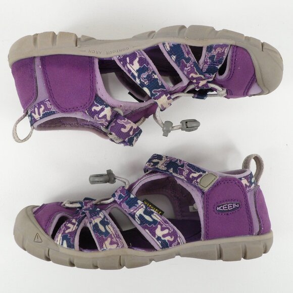 Keen Big Kids' Size 2 Sandals Purple Camo Seacamp II CNX Hybrid Water Tillandsia - Picture 10 of 10